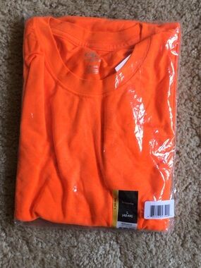 Athletic Works Men's Short Sleeve T-Shirt Bright Orange Size L NWT